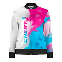 Олимпийка женская Chery neon gradient style по-вертикали, цвет: 3D-черный