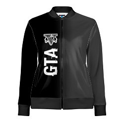 Олимпийка женская GTA glitch на темном фоне по-вертикали, цвет: 3D-черный