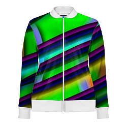 Олимпийка женская Наклонные полосы, цвет: 3D-белый