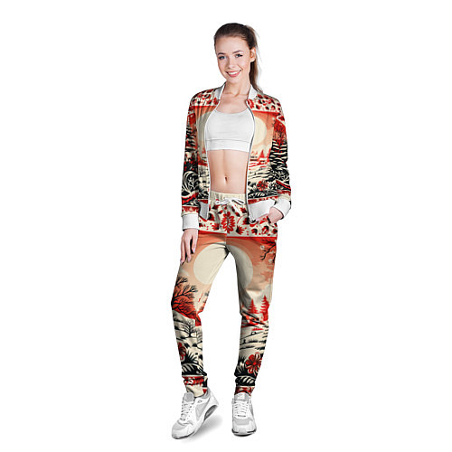 Женская олимпийка Новогодние орнаменты / 3D-Белый – фото 3