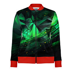 Олимпийка женская Абстрактный лабиринт зелени, цвет: 3D-красный