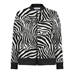 Олимпийка женская Шкура зебры черно - белая графика, цвет: 3D-черный