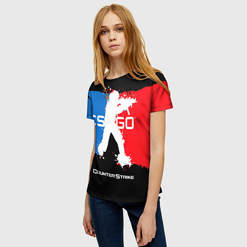 Женская футболка CS:GO Colors / 3D-принт – фото 3