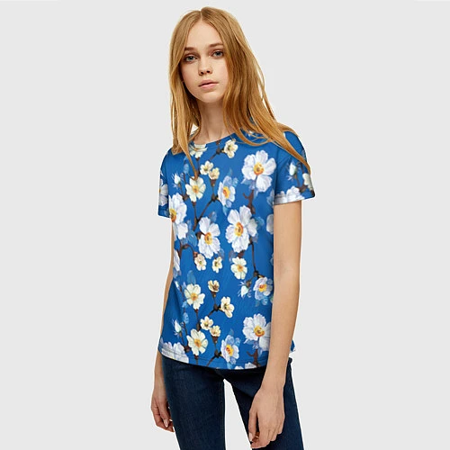 Женская футболка Цветы ретро 5 / 3D-принт – фото 3