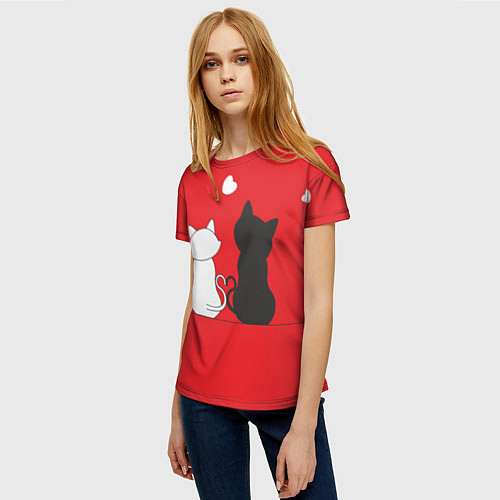 Женская футболка Cat Love / 3D-принт – фото 3