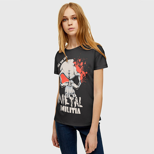 Женская футболка Metal Militia / 3D-принт – фото 3