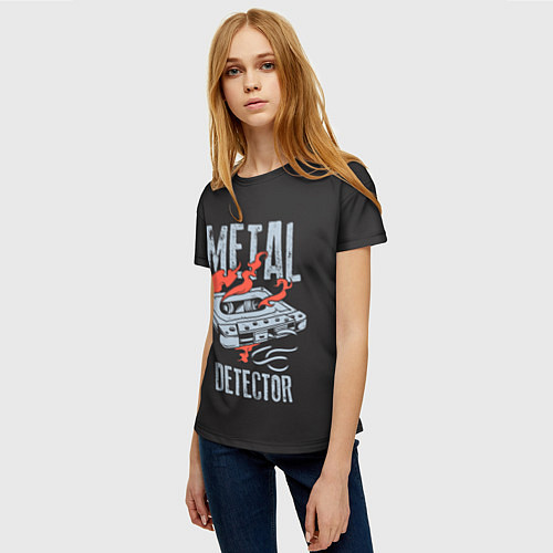 Женская футболка Metal Detector / 3D-принт – фото 3