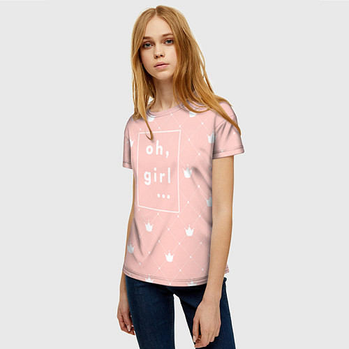 Женская футболка Oh, girl / 3D-принт – фото 3