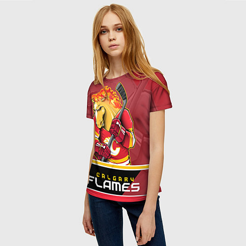 Женская футболка Calgary Flames / 3D-принт – фото 3
