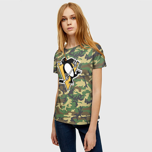 Женская футболка Penguins Camouflage / 3D-принт – фото 3