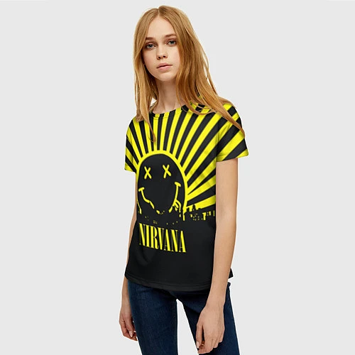 Женская футболка Nirvana / 3D-принт – фото 3