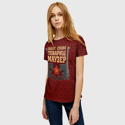 Женская футболка Товарищ Маузер / 3D-принт – фото 3