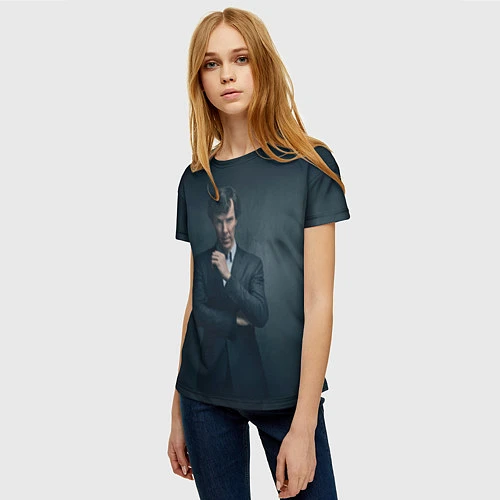 Женская футболка Шерлок в костюме / 3D-принт – фото 3