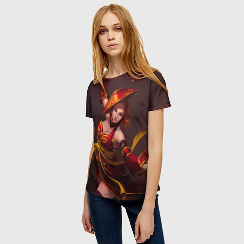 Женская футболка Lina: Dragon Fire / 3D-принт – фото 3