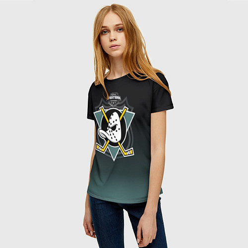 Женская футболка Anaheim Ducks / 3D-принт – фото 3