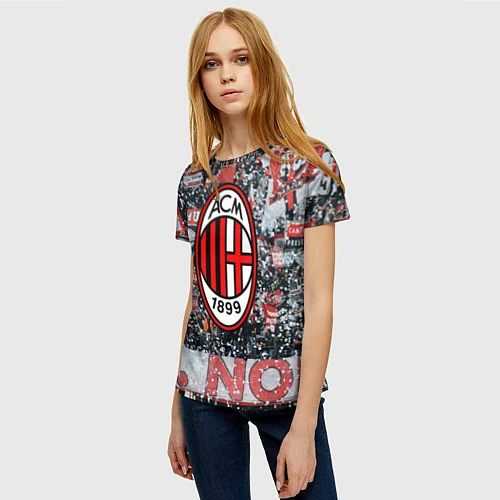 Женская футболка Milan FC / 3D-принт – фото 3