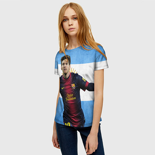 Женская футболка Messi from Argentina / 3D-принт – фото 3