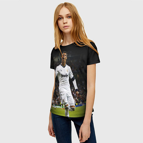 Женская футболка Роналдо / 3D-принт – фото 3