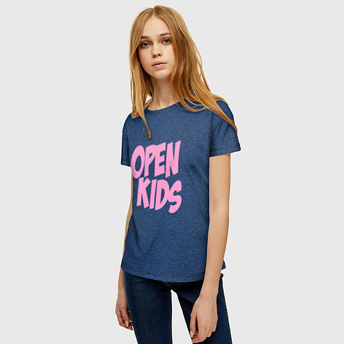 Женская футболка Open kids / 3D-принт – фото 3