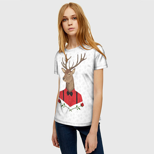 Женская футболка Christmas Deer / 3D-принт – фото 3