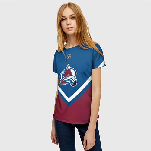 Женская футболка NHL: Colorado Avalanche / 3D-принт – фото 3