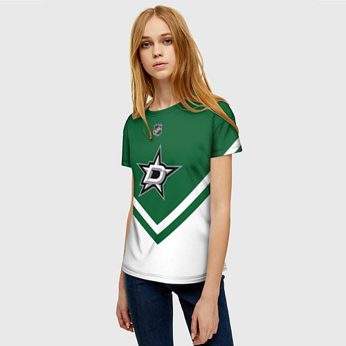 Женская футболка NHL: Dallas Stars / 3D-принт – фото 3