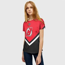 Футболка женская NHL: New Jersey Devils, цвет: 3D-принт — фото 2