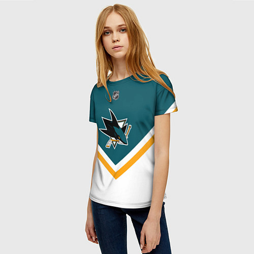 Женская футболка NHL: San Jose Sharks / 3D-принт – фото 3