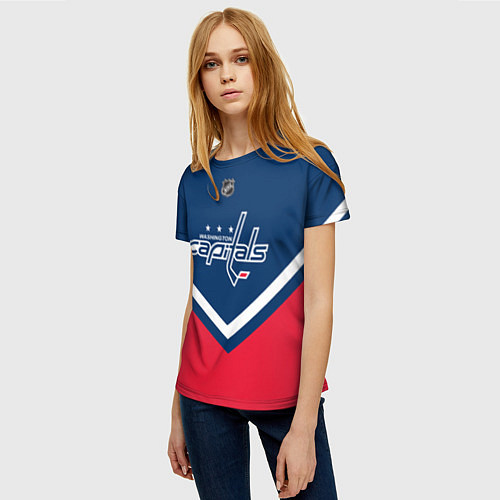 Женская футболка NHL: Washington Capitals / 3D-принт – фото 3