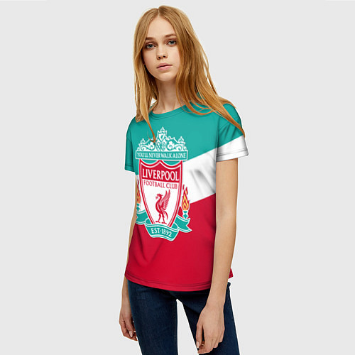 Женская футболка Liverpool: You'll never walk alone / 3D-принт – фото 3