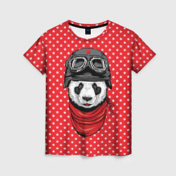 Женская футболка Панда пилот