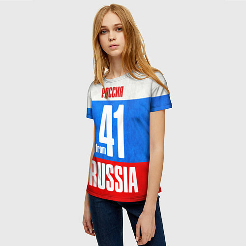 Женская футболка Russia: from 41 / 3D-принт – фото 3