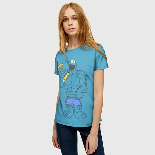 Женская футболка Коржик качок / 3D-принт – фото 3