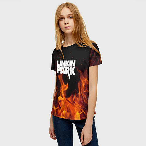 Женская футболка Linkin Park: Hell Flame / 3D-принт – фото 3