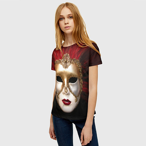 Женская футболка Венецианская маска / 3D-принт – фото 3