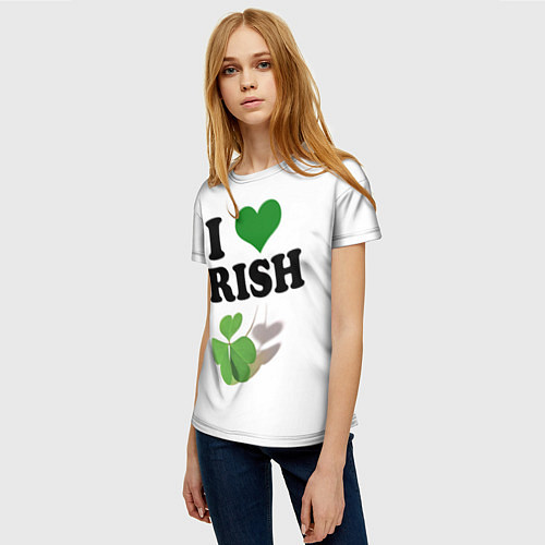 Женская футболка Ireland, I love Irish / 3D-принт – фото 3