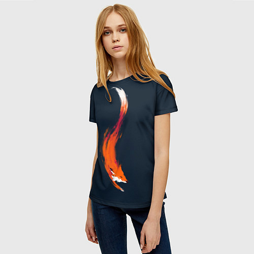 Женская футболка Хитрая лисичка / 3D-принт – фото 3
