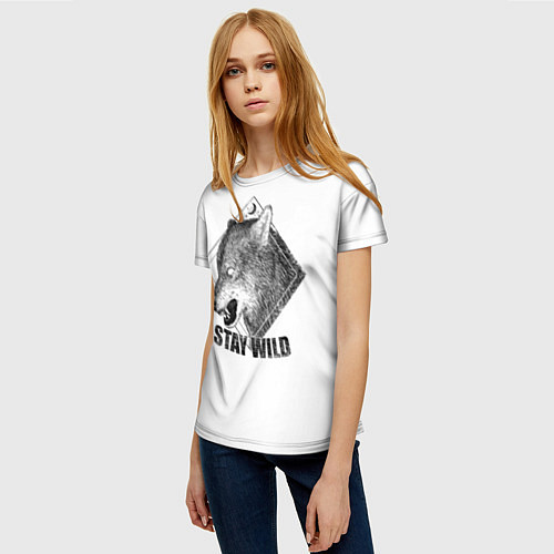 Женская футболка Stay Wild / 3D-принт – фото 3
