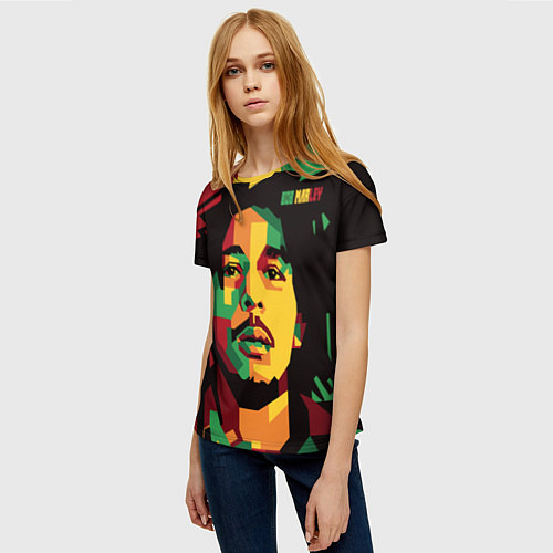 Женская футболка Боб Марли / 3D-принт – фото 3