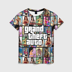 Футболка женская GTA - все девушки персонажи, цвет: 3D-принт