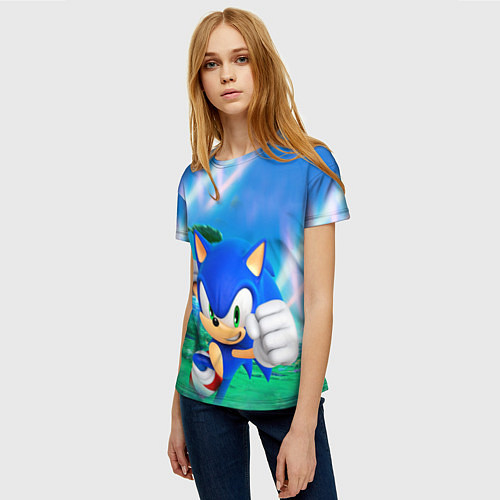 Женская футболка Sonic Boom / 3D-принт – фото 3