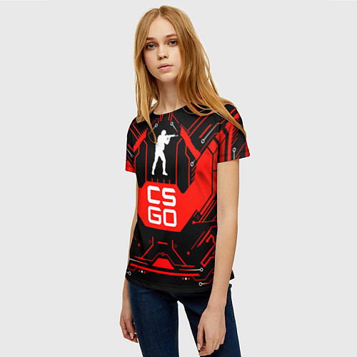 Женская футболка CS:GO Techno Style / 3D-принт – фото 3