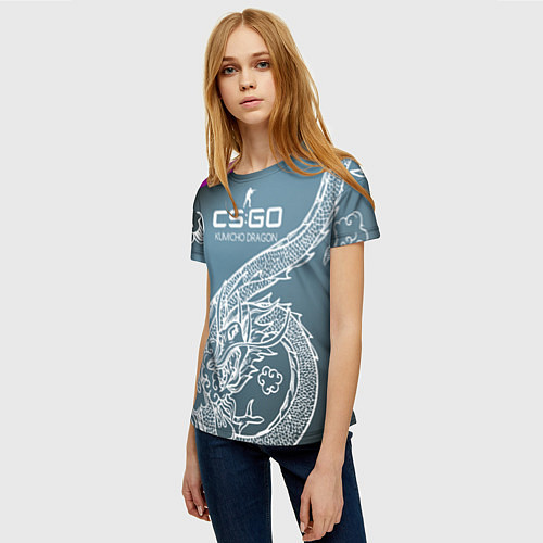Женская футболка CS:GO Kumicho Dragon Style / 3D-принт – фото 3
