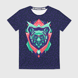 Футболка женская Hipster Bear, цвет: 3D-принт