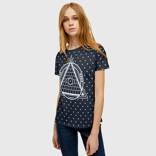 Женская футболка Illuminati / 3D-принт – фото 3