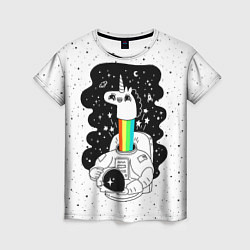 Женская футболка Единорог астронавт