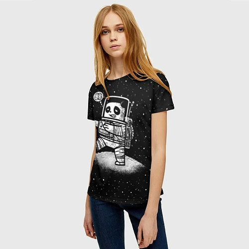Женская футболка Панда лунатик / 3D-принт – фото 3