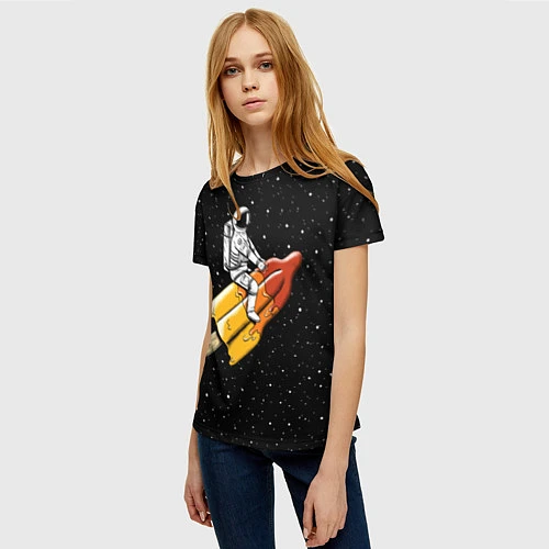 Женская футболка Сладкая ракета / 3D-принт – фото 3