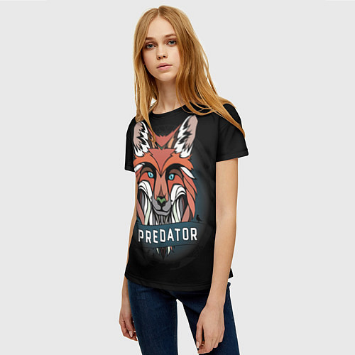 Женская футболка Predator Fox / 3D-принт – фото 3