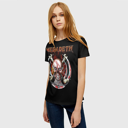 Женская футболка Megadeth: Skull in chains / 3D-принт – фото 3